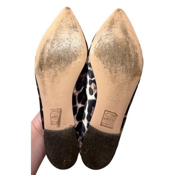 J.Crew Womens Leopard Print Pointed Toe Gemma Ballet Flats Bow Detail Size 7.5 - Picture 7 of 7